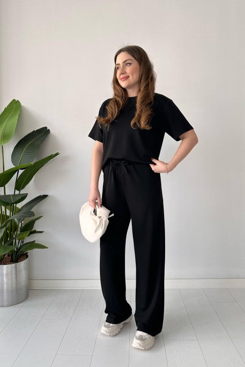 CW-541 | Straight Trouser & Tee Lounge Wear Set – Choice Wear Pakistan