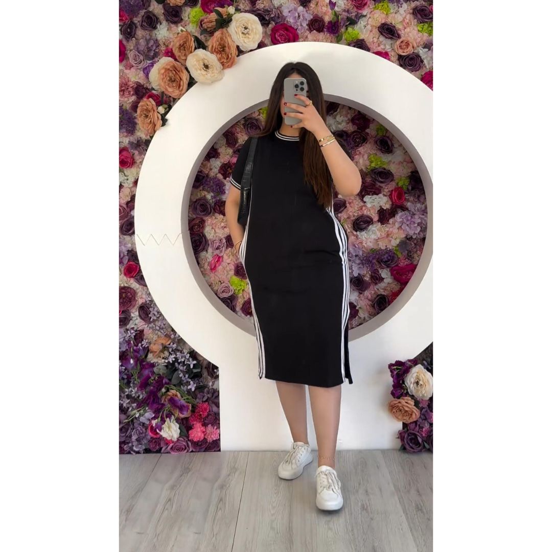 CW 431 Striped Long Top – Soft Cotton Jersey