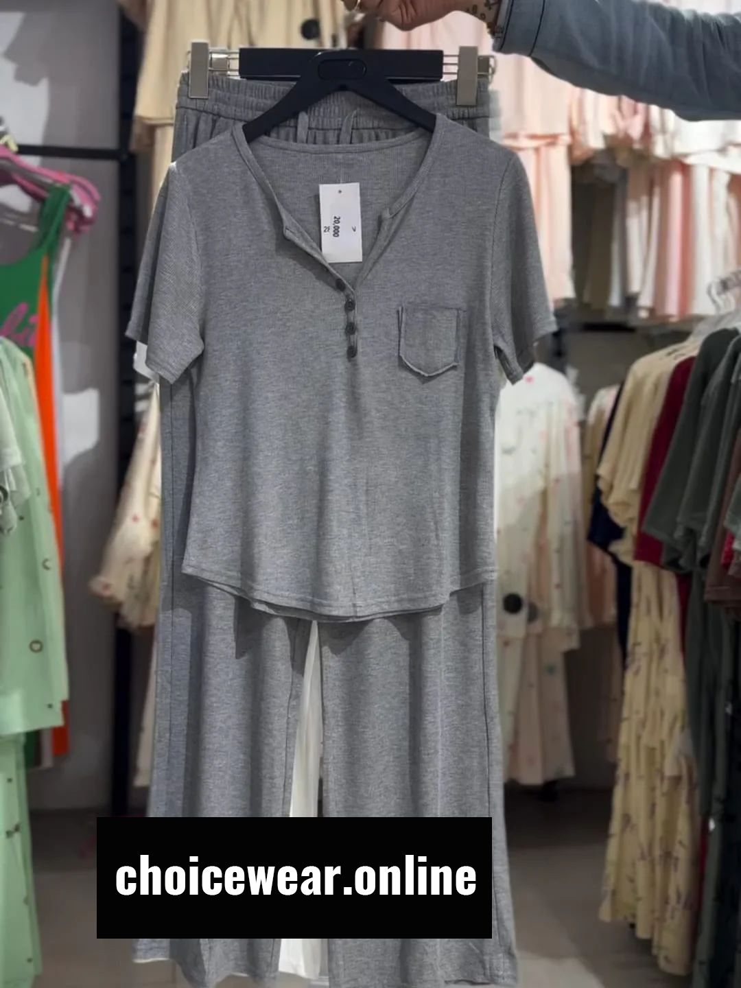 CW-538 Choice Wear 2 Pcs Button Casual Top & Straight Trouser – Soft Cotton Jersey