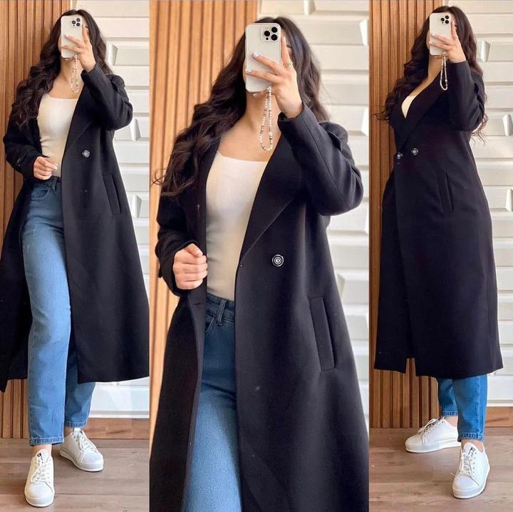 CW- 0023 Choice Wear Long Fleece Trench Coat for Women – Premium Winter Coat