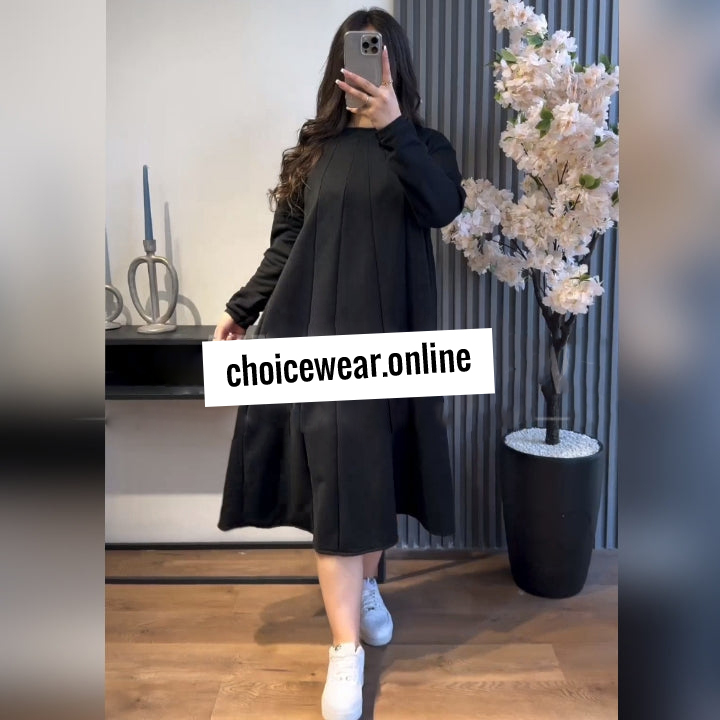 CW- 394 Choice Wear Warm Fleece Long Fallen Frock Top – Premium Winter Wear